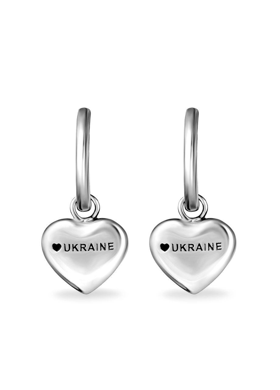 Серебряные серьги с бриллиантами "С Украиной в сердце" Kabluchka (355347503)
