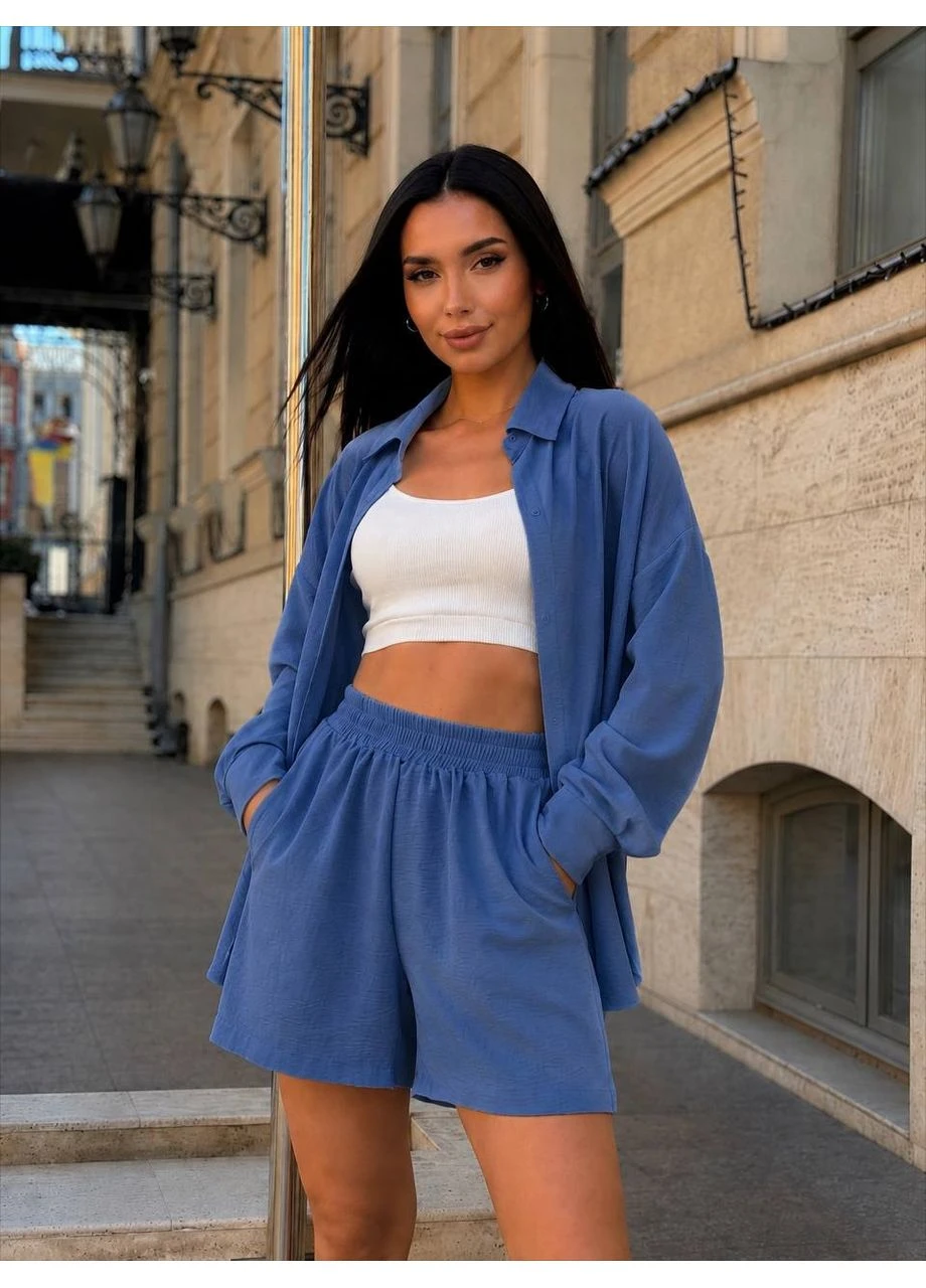 Костюм жіночий легкий шорти+сорочка Fashion (395478365)