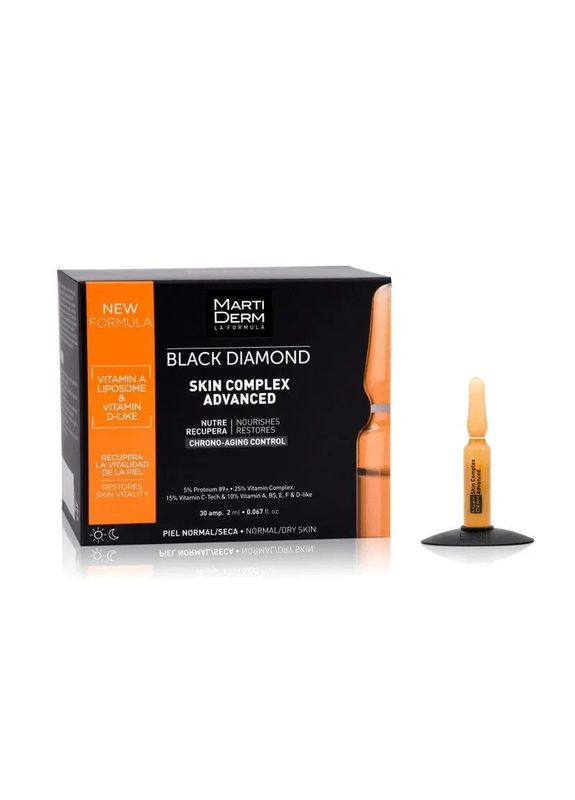 Ампули Black diamond SKIN complex Advanced, Marti Derm, омолоджуючі, 30 шт по 2 мл MartiDerm (361118224)