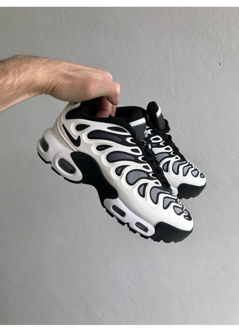Кроссовки женские и мужские Nike Air Max Tn Plus Drift White Black | Найк Аір Макс ТН плюс белые демисезоны (364667128)