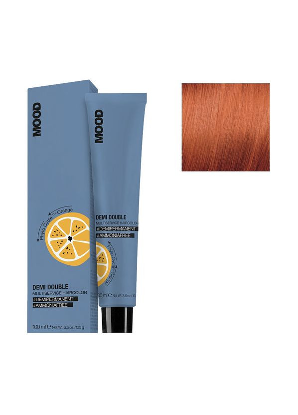 Безаміачна мультифункціональна фарба для волосся 7/44 Demi Double Блонд інтенсивно мідний, 100 мл Mood (292735920)