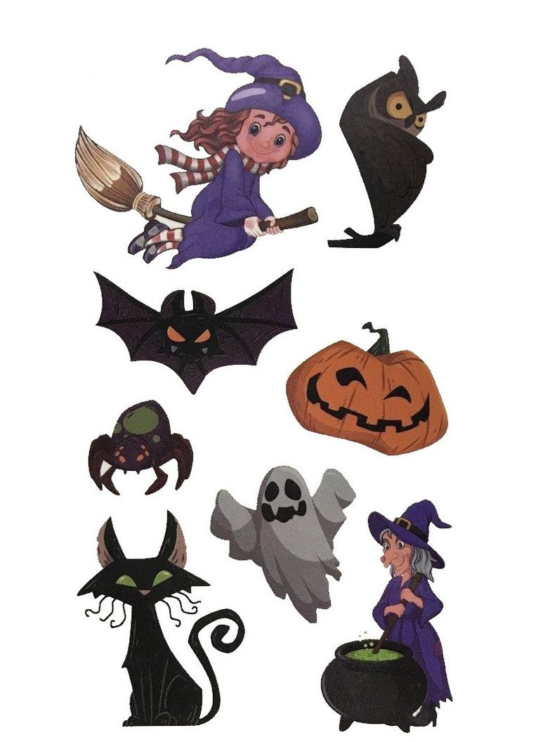 Тимчасове водостійке тату на Хелловін B-05, наклейка 12x7 см No Brand (296665171)