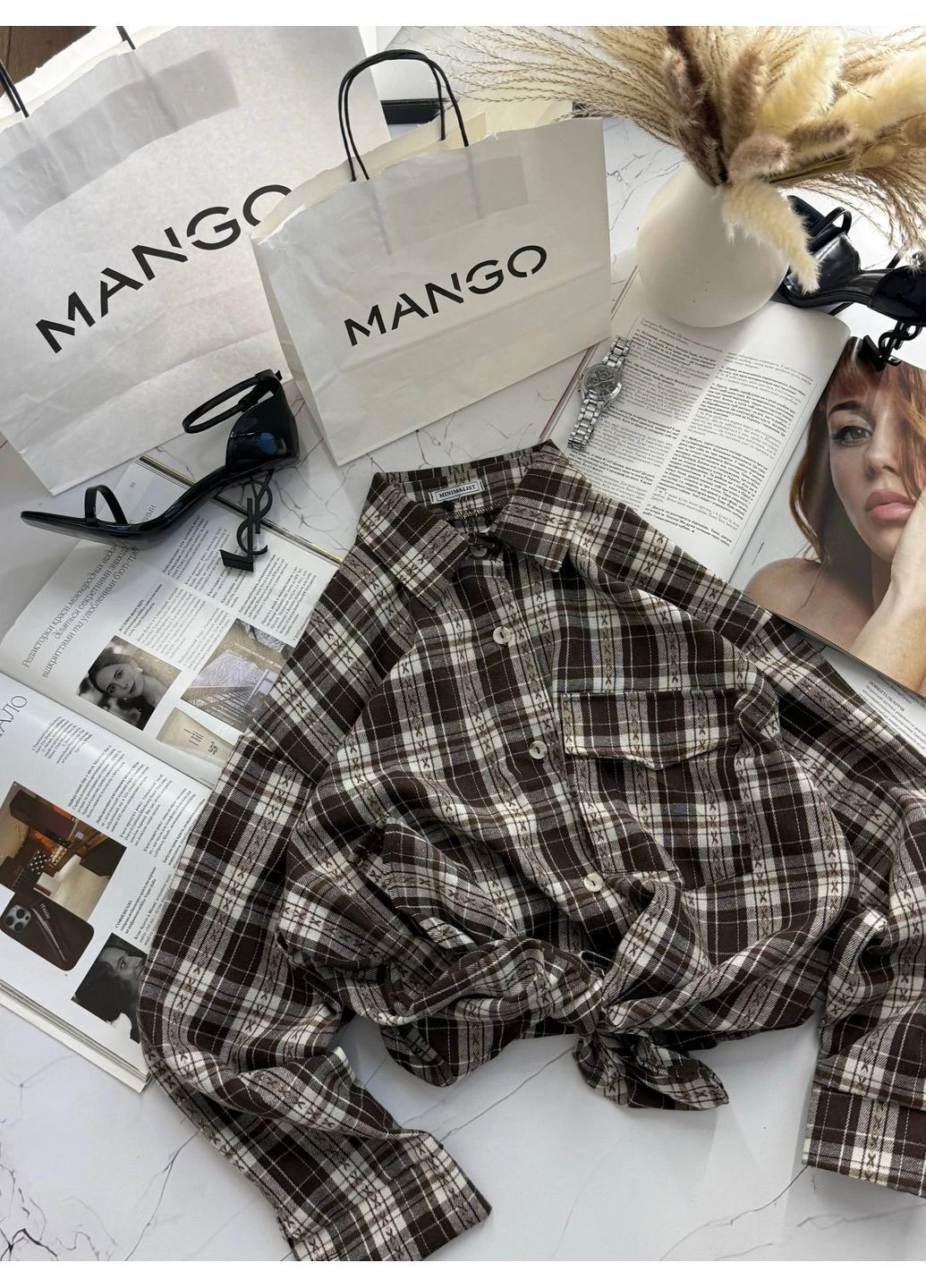Жіноча картата сорочка No Brand (382170609)