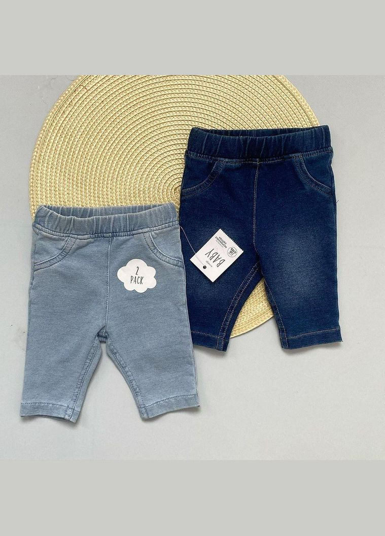 Синий демисезонный брюки набор 2 шт для новорожденных 50-56 см синие George