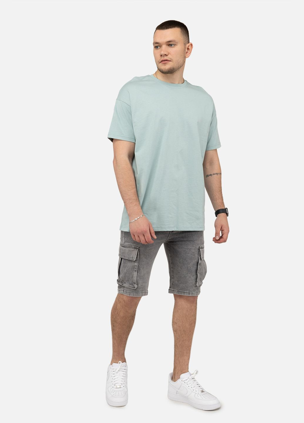 Чоловічі джинсові шорти колір сірий ЦБ-00250588 AAA Premium Denim (307362288)