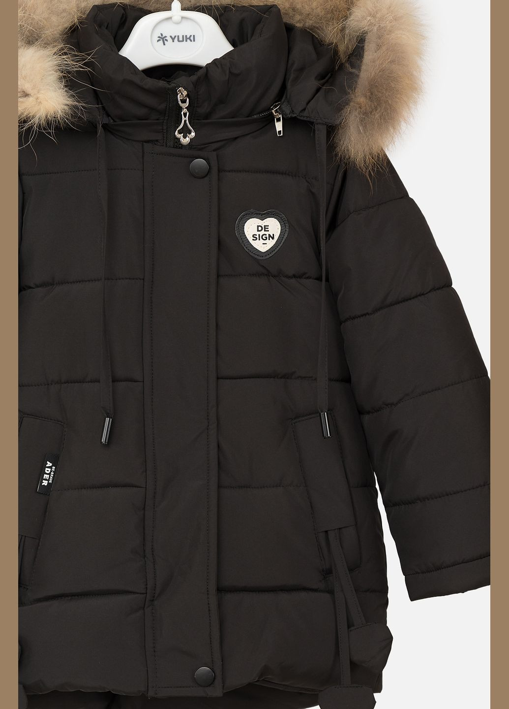 Черная зимняя куртка для девочки цвет черный цб-00254742 ZHANCHENG