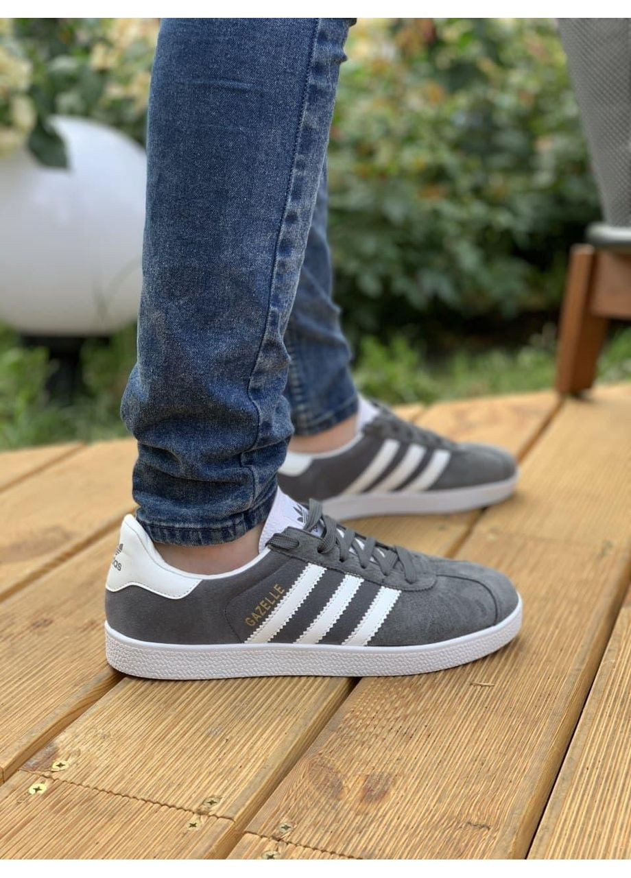 Сірі Осінні кросівки чоловічі adidas gazelle grey адідас газель No Brand