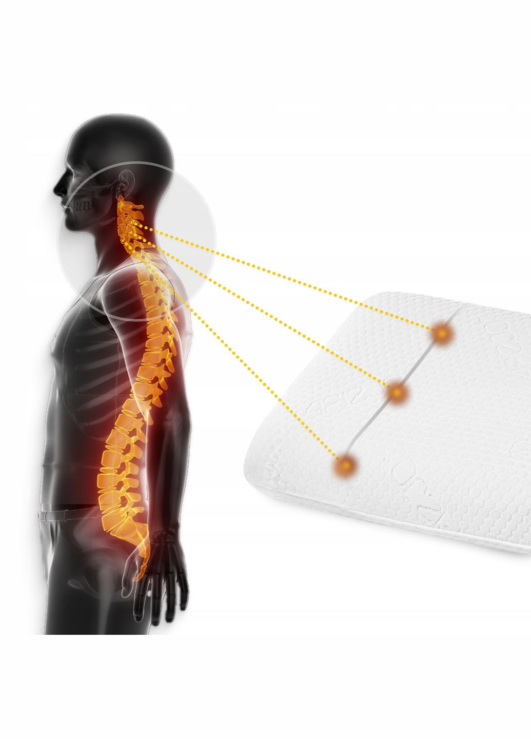 Подушка ортопедическая Med 40 x 60 см для сна White () 4FIZJO P-5907739317032 (340459199)