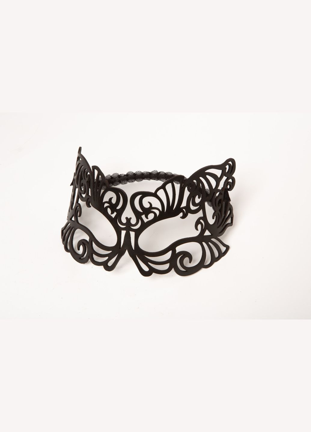 Маска шкіряна ажурна Лисиця чорна MS-12 Edena (307925901)