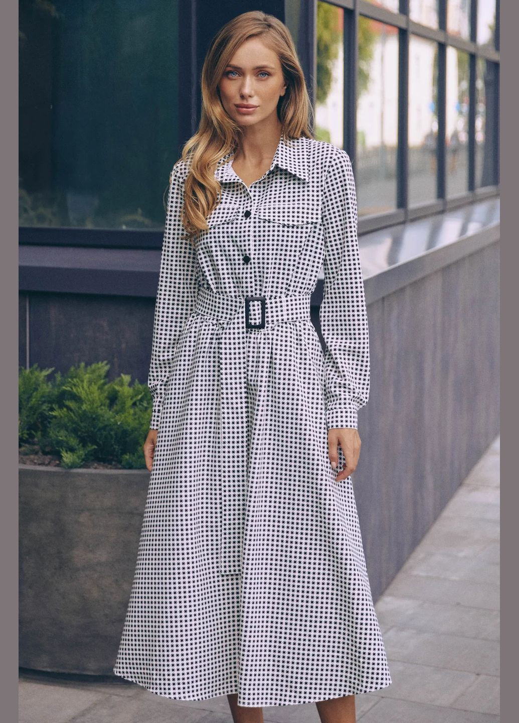 Чорна ділова, повсякденний, кежуал сукня Seventeen в клітинку