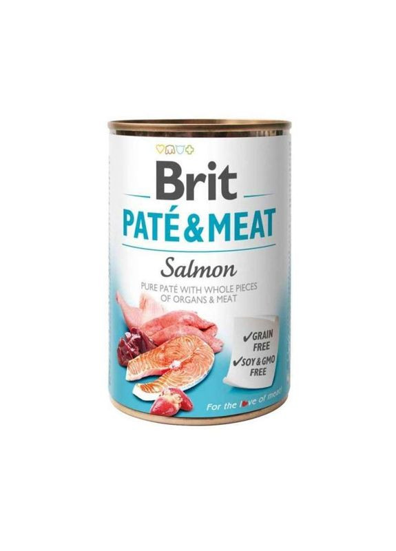 Консервований корм з лососем для собак PATE & MEAT Salmon - 400 г Brit (327062685)