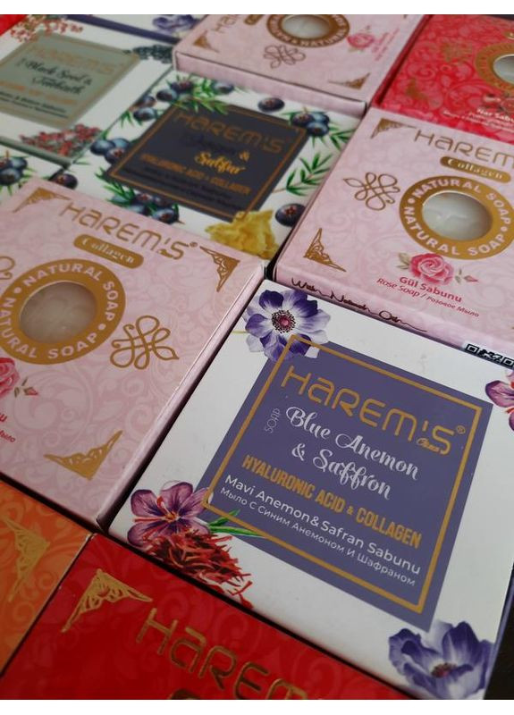 Мыло с маслом голубой анемоны и экстрактом шафрана harems 120 gr Harem's (356496337)