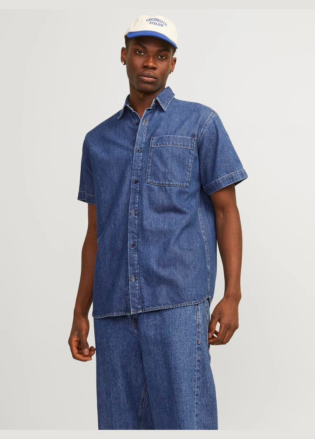 Синяя рубашка Jack & Jones