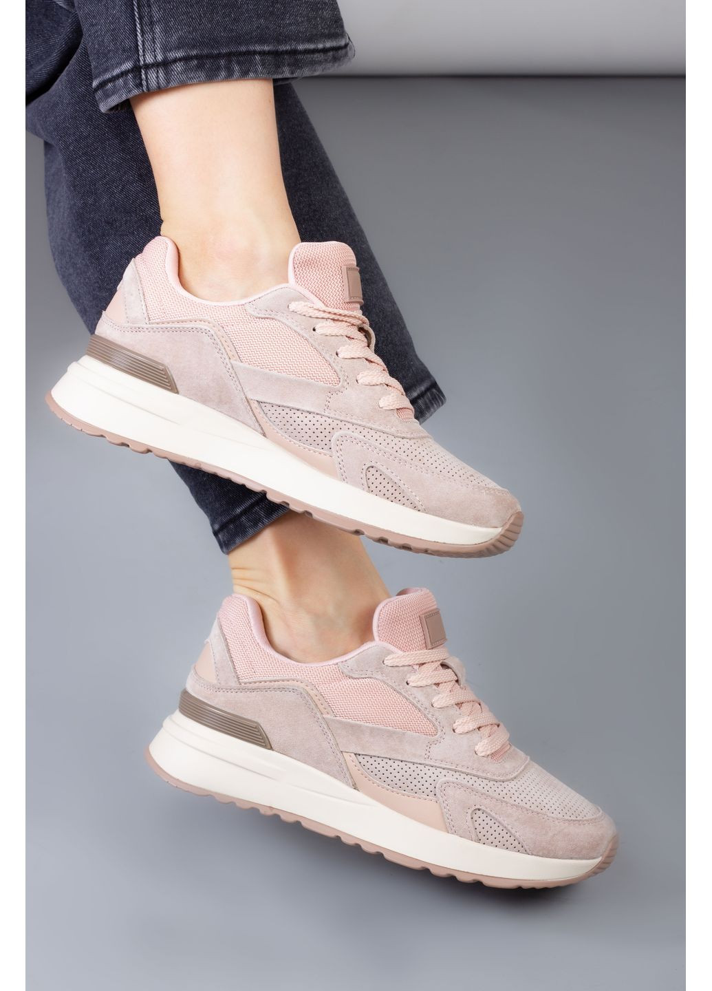 Кроссовки женские WKL81-2 натуральная замша розовые 346540 Hoseily розовые (364487173)