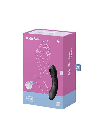 Вакуумный стимулятор с вибрацией Curvy Trinity 4 Black Satisfyer (303895253)