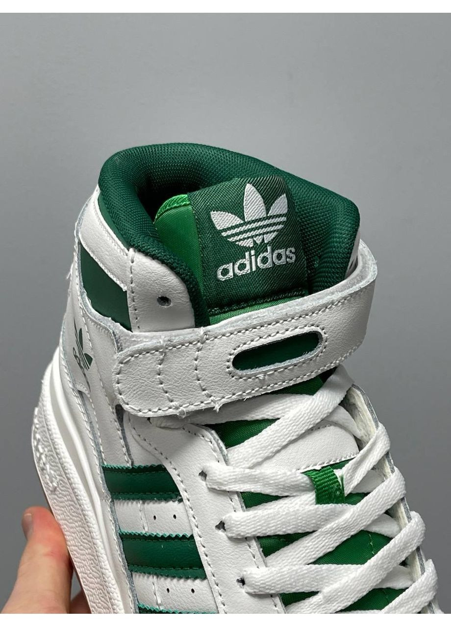 КРОСІВКИ ЖІНОЧІ ADIDAS FORUM WHITE GREEN HIGH АДІДАС ФОРУМ No Brand сірі демісезони (369393158)