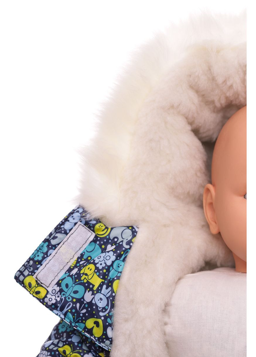 Человечек на меху для мальчика с принтом Животных синий 74 см (27579) BABYKROHA (297200000)