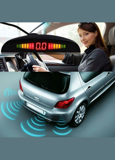 Парктронік автомобільний Passistant на 4 датчики + LCD монітор Чорні датчики DC (318020155)