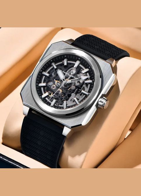 Часы PD-1791 Black-Silver механические, механика с автоподзаводом сasual, классические Pagani Design (342323356)