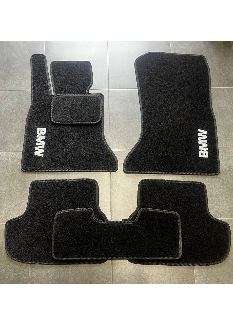 Ворсовые коврики в салон для БМВ/ BMW 5 (F10,F11) рестайл 2013- /Чёрные 5шт Beltex 5-Series (360615612)