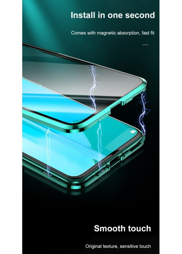 Магнитный чехол FULL GLASS 360° для Redmi 9A / Зеленый Xiaomi (369646724)