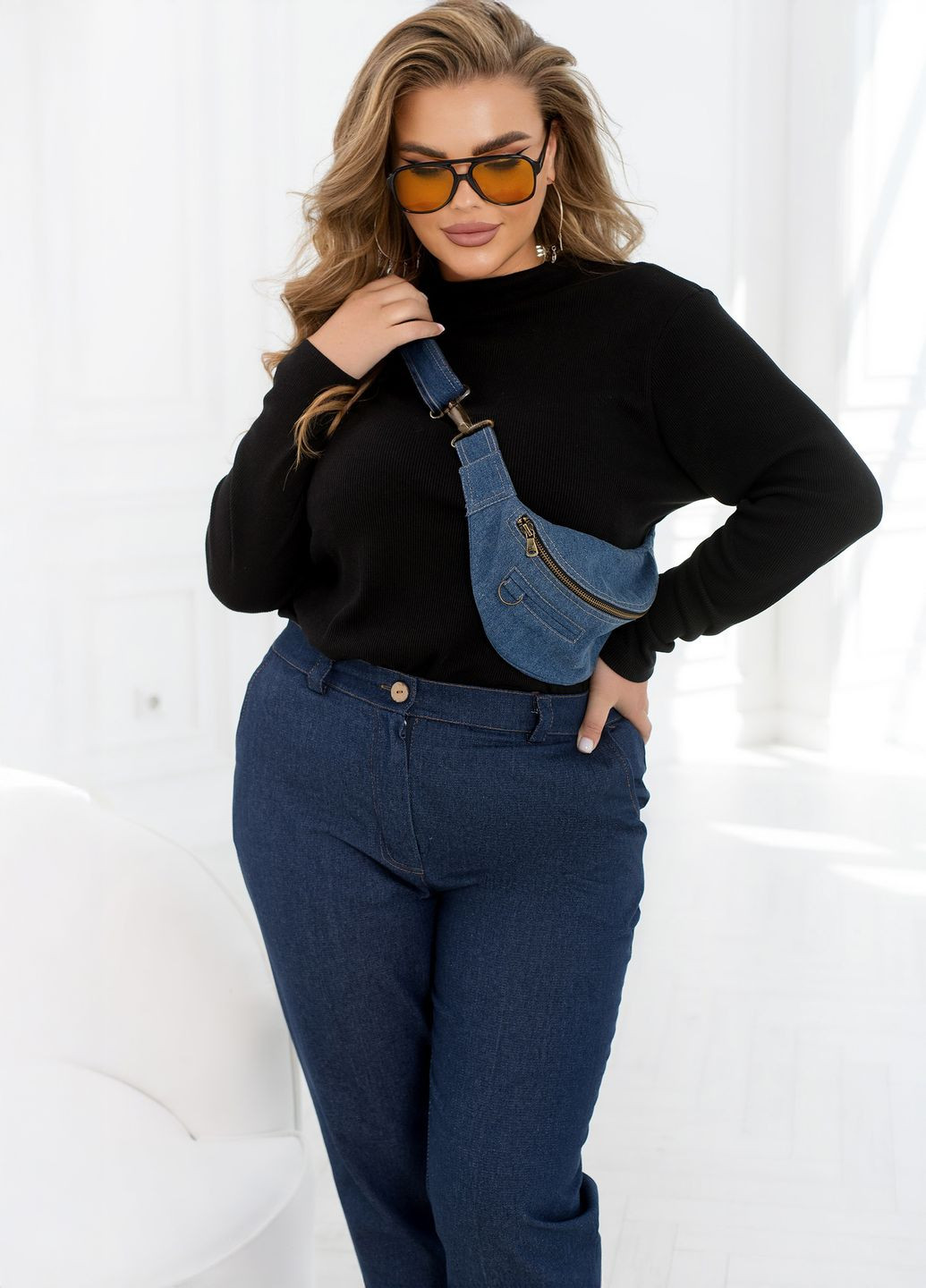 Гольф жіночий з ангори в рубчик теплий з начосом No Brand (368541068)