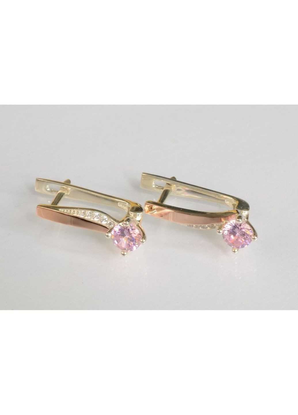 Срібні сережки з золотими пластинами Silver Style (367113158)