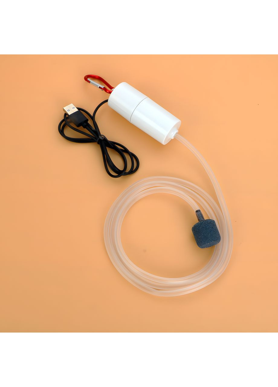 Мініатюрний кисневий USB компресор для акваріума білий No Brand (369623691)