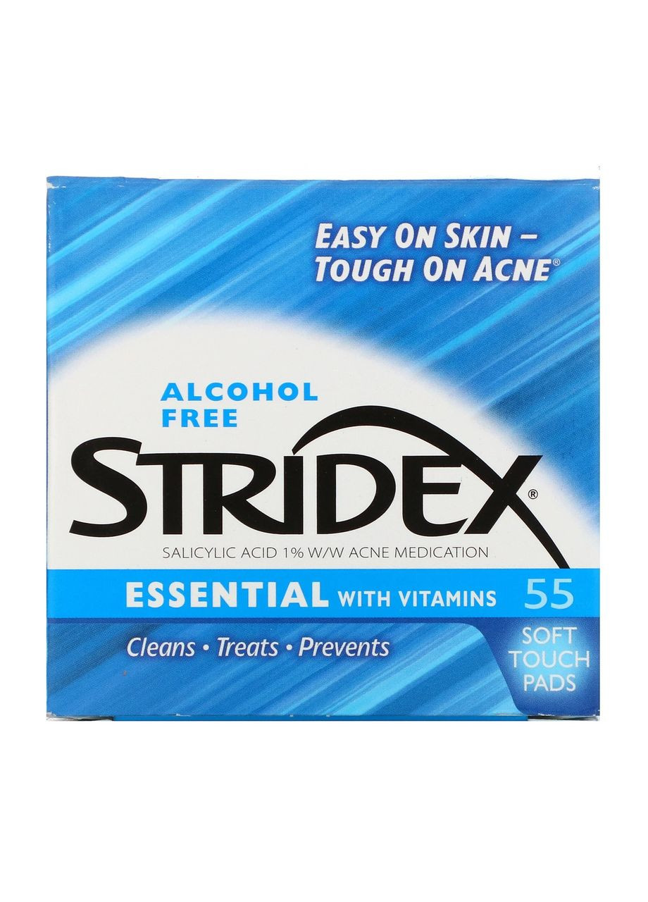 Одношаговое средство от прыщей с витаминами C E SingleStep Acne Control 55 мягких салфеток без спирта Stridex (263603593)