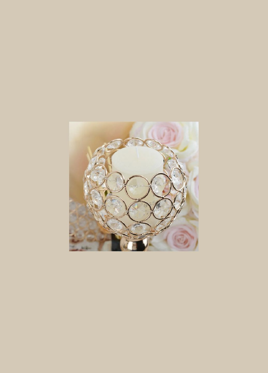 Вінтажний свічник у скандинавському стилі у формі квітки інкрустований штучним кристалом No Brand (292319890)