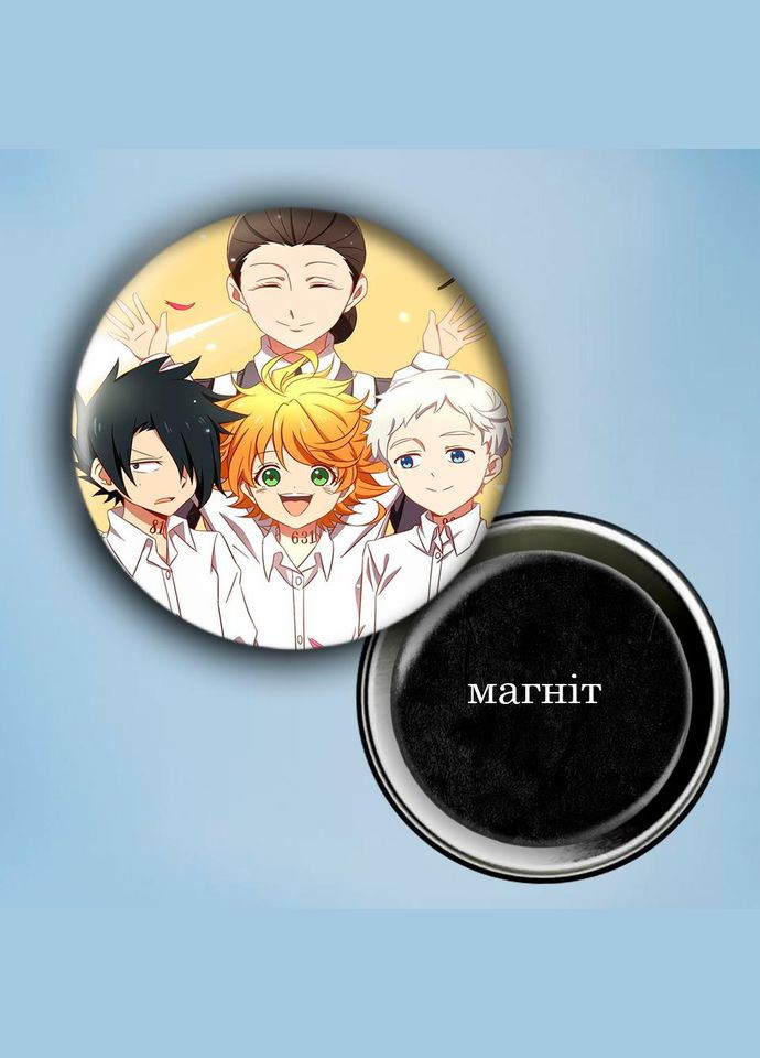 Фотомагнит (магнит на холодильник) Аниме Обещанный Неверленд #0006 56 мм черный No Brand (309157717)