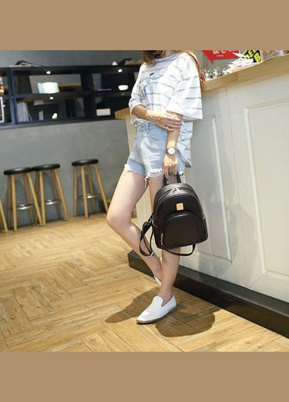 Жіночий міський міні рюкзак під чорний рептилію(BRT) Brettani (336552137)