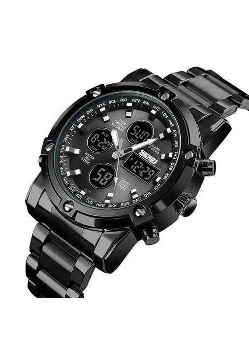 Годинник наручний чоловічий SKMEI 1389BK BLACK, водонепроникний чоловічий годинник. Колір: чорний No Brand (359474606)