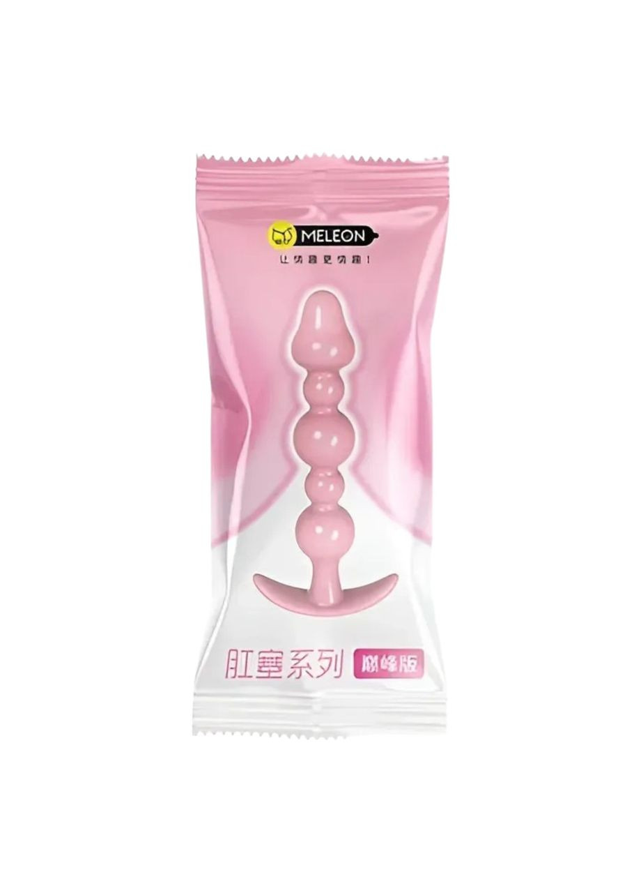 Анальные бусы Meleon стимулятор для мужчин и женщин розовые гибкие из TPE для удовольствия No Brand (337168331)