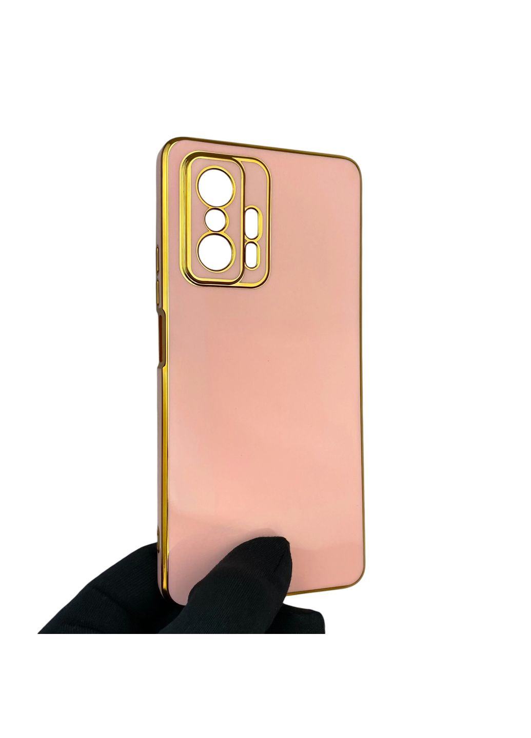 Чохол для 11T Pro із захистом камери із золотою окантовкою на сяомі 11т про пудровий gs1 Xiaomi (366228348)