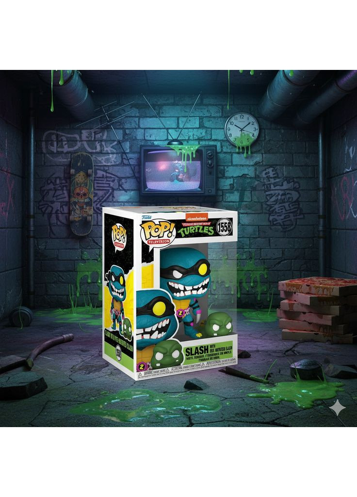 Фигурка Черепашки ниндзя Слэш Slash with Pre-Mutated Slash Фанко Поп ninja turtles TMNT 10 см №1558 Funko Pop (315724824)
