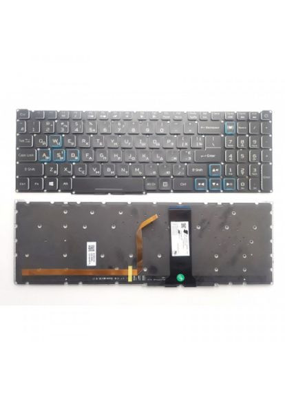 Клавіатура ноутбука Nitro 4 AN51543/AN515-54/AN517-51/AN715-51 черна з кольор п (A46210) Acer nitro 4 an515-43/an515-54/an517-51/an715-51 черна (275092126)