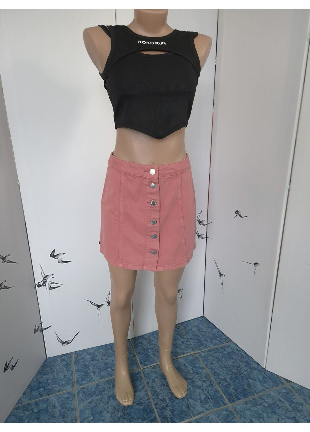 Спідниця жіноча міні на ґудзиках джинсова Miss Selfridge (356155766)