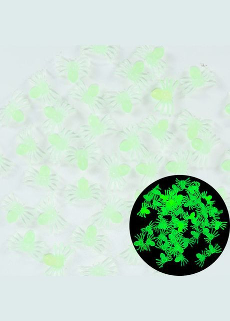 Светящиеся пауки для Хэллоуина 48 штук 2 на 1 см салатовый Jannet (303289575)