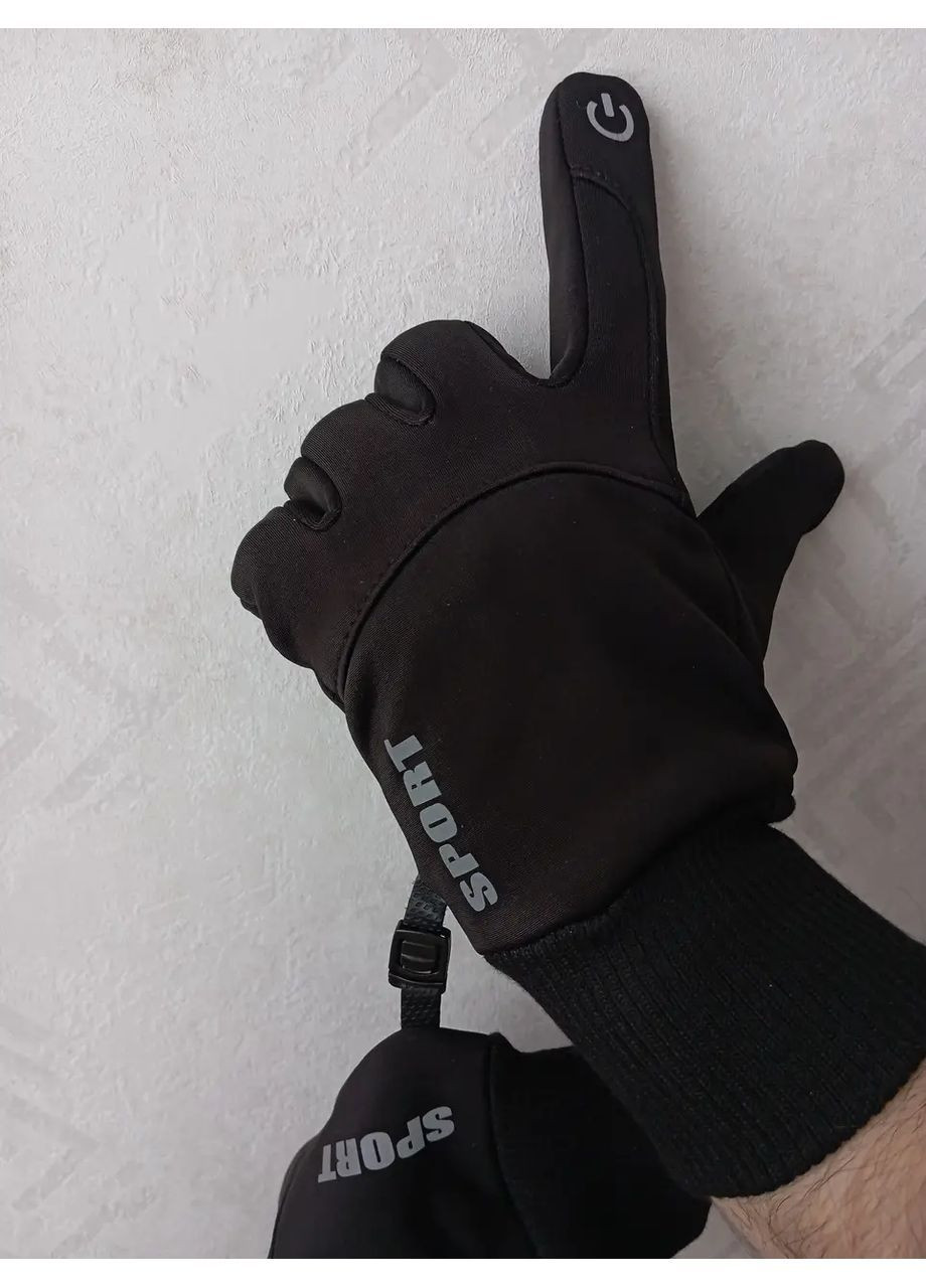 Зимние водонепроницаемые перчатки для езды на велосипеде, бега, лыжного спорта, сенсорные, флис, цвет серый No Brand (368695234)