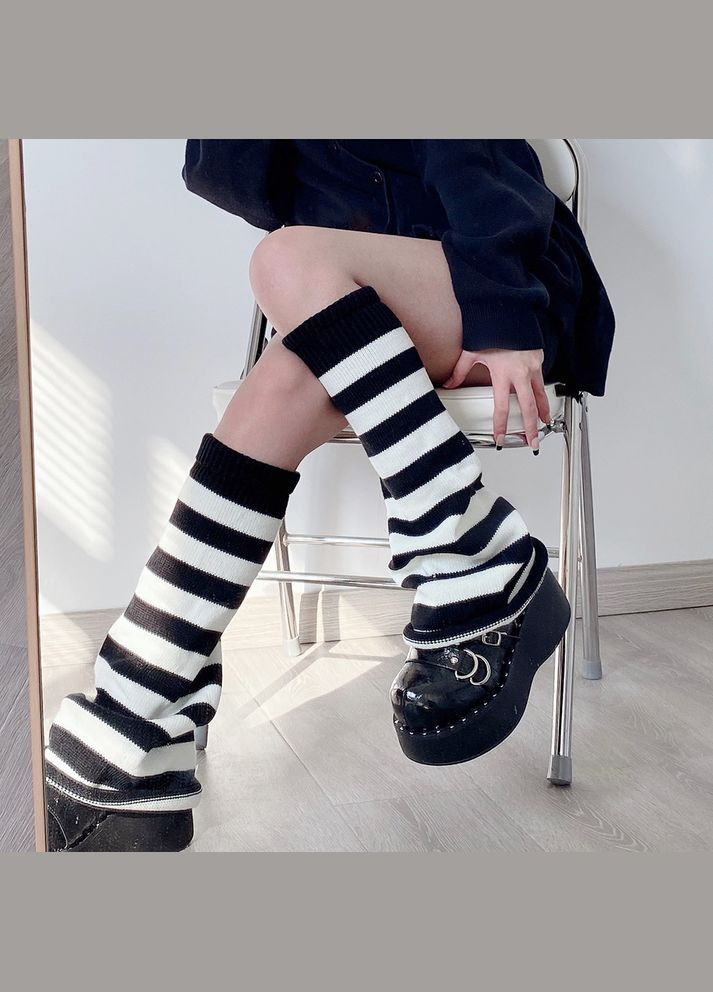 Гетры клеш полосатые черно-белые One size No Brand (333968842)