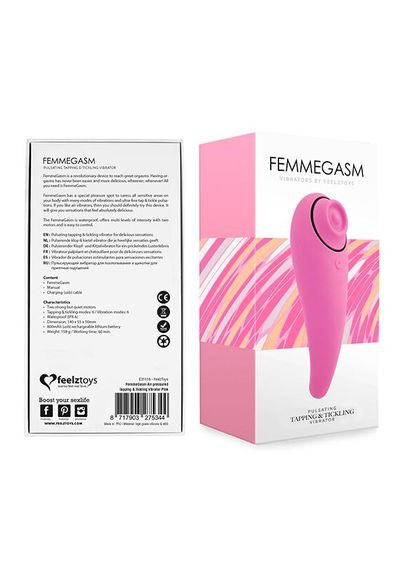 Пульсатор для клітора плюс вібратор - FemmeGasm Tapping & Tickling Vibrator Pink FeelzToys (360966151)