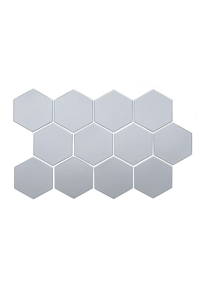 Зеркальный декор акриловый самоклеющийся 125*105мм серебро,12шт (D) SW-00002513 Sticker Wall (370944123)