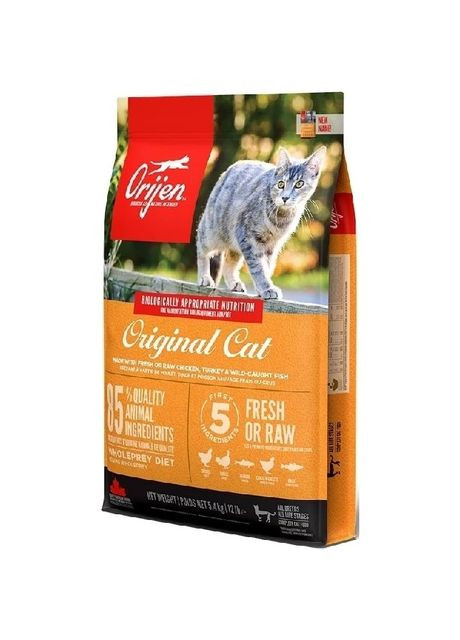 Сухой корм Original Cat 5,4 кг, для кошек всех пород и возрастов, с курицей, индейкой и селедкой. Orijen (364488864)