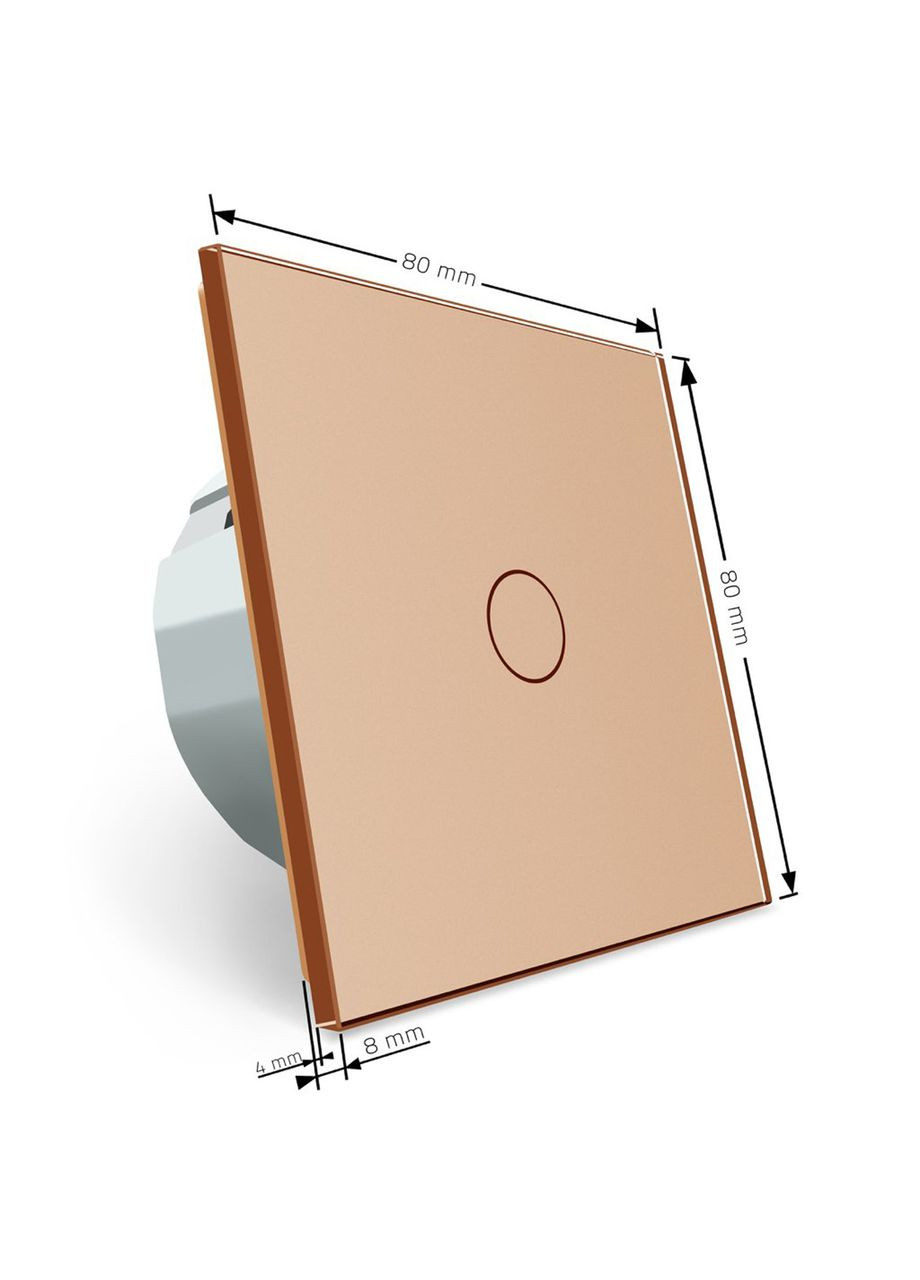 Сенсорный уличный выключатель Влагозащищенный 1 сенсор золото стекло (VL-C701IP-13) Livolo (370971211)