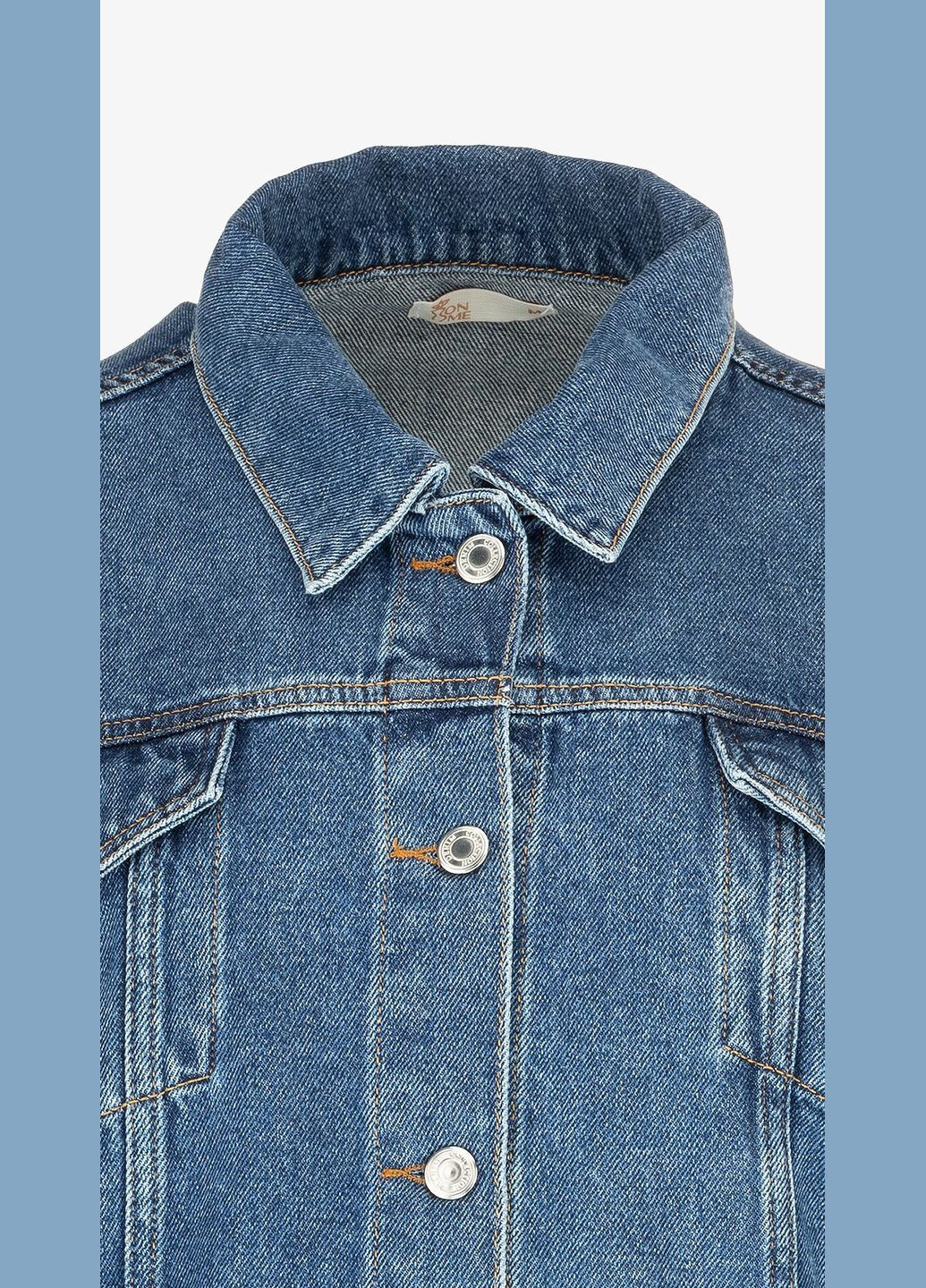 Блакитна демісезонна куртка джинсова однотонна жіноча 4953 shop (2000999192289) On me