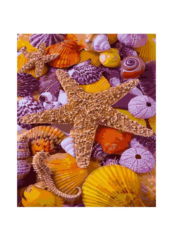 Картина-раскраска по номерам Strateg Сокровища морского дна 40х50 (GS425) Стратег (365546244)