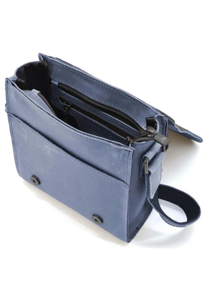 Чоловіча сумка TARWA RK-30271-3md шкіряна синя 26×22×6 см No Brand (400873643)
