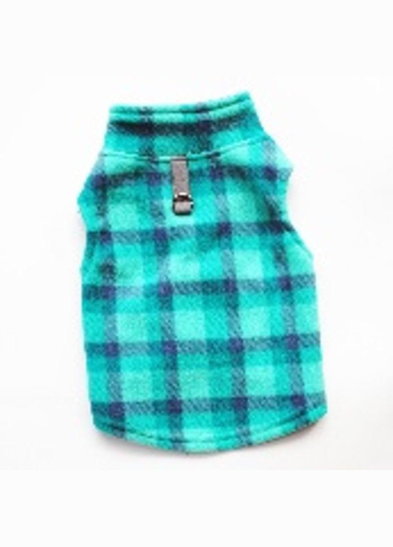 Жилетка для котів з кільцем Pet Style "Клітинка" Блакитна XL No Brand - (323235652)