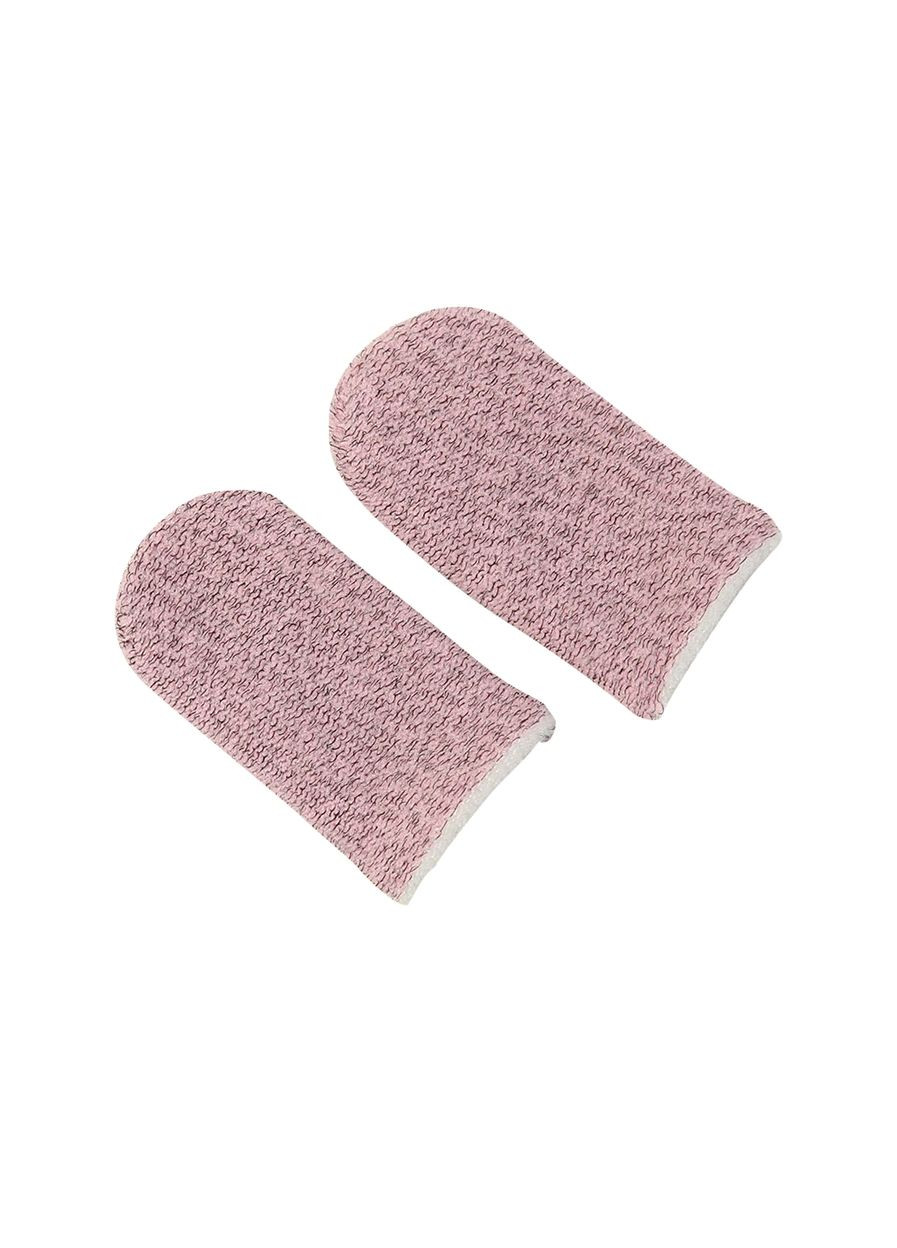 Ігрові напальчники 2 пари Pink / рожеві Fiber з білим манжетом для гри на телефоні смартфоні No Brand (322400901)